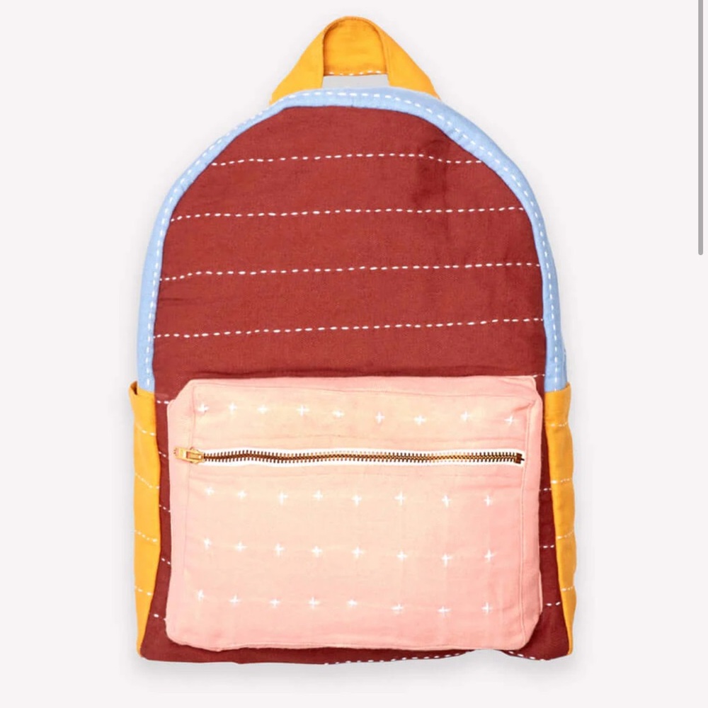 Anchal Project Handmade Quilted Backpack with Front Pocket